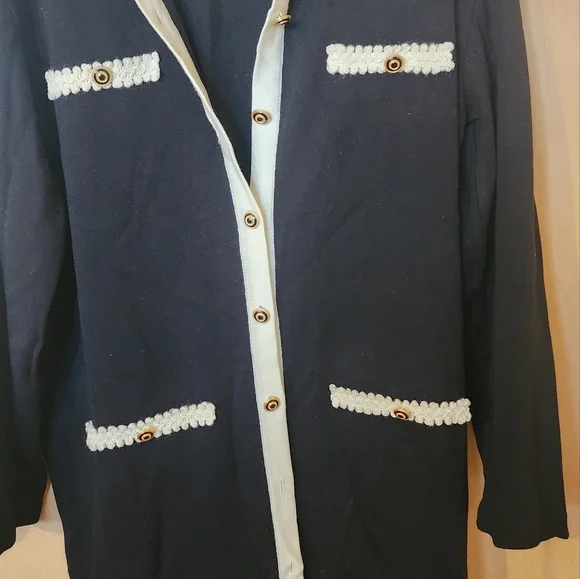 Cardigan black and white liz Claiborne nwt size XL - Picture 2 of 3